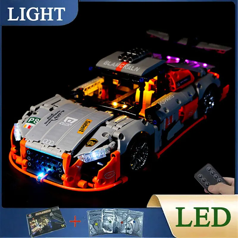 リモートコントロールカー用LEDライトキット,レゴライトボックス,スポーツカー,ブロックなしのLEDライトのみ,diyモデル,10215