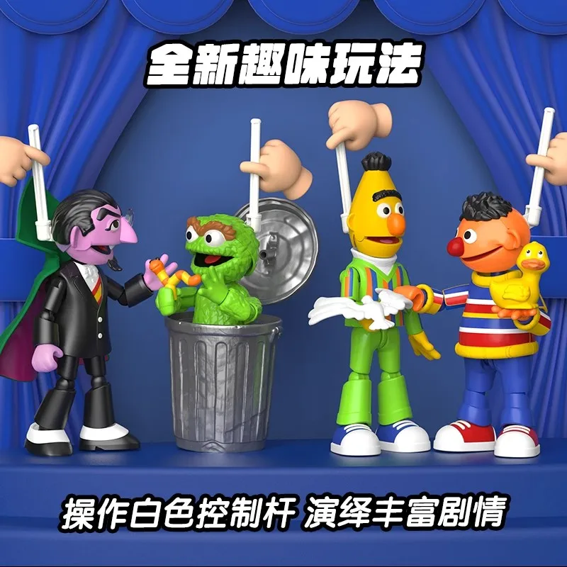 New BLOKEES Sesame Street Anime Figure ELMO BIG BIRD COOKIE ERNIE MONSTER BERT Model Splicing Ornaments Toy Birthday Gift