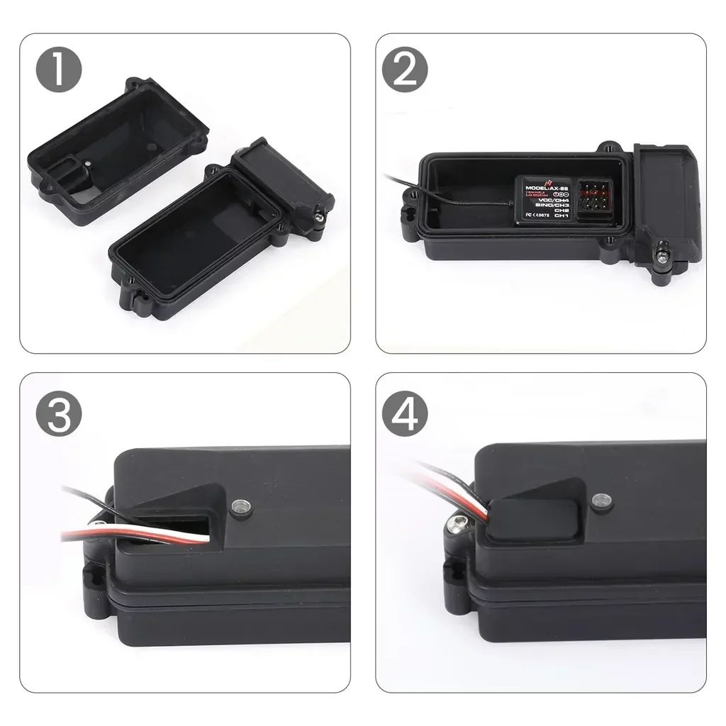 

1PCS Plastic Waterproof RC Car Radio Device Receiver Box 85*40*28mm for 1/10 Axial SCX10 90046 D90 TRX-4 RC Crawler Car