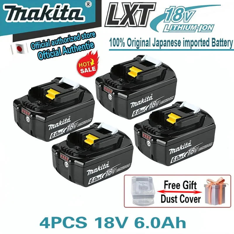 

Original Makita Power Tools Rechargeable Battery LED Lithium Ion Battery 6Ah 18V for LXT BL1860B BL1860BL1850 BL1830 Power Tools