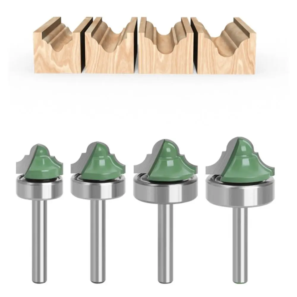 

6.35mm Shank Router Bit with Bearing Frame Double Edging Milling Cutter Alloy Steel Professional Wood Bits Furniture