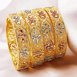 Adixyn 1PCS Dubai Colorful Hollow Bangle for women Middle Eastern Jewelry Ethiopian Dubai Wedding Party gifts