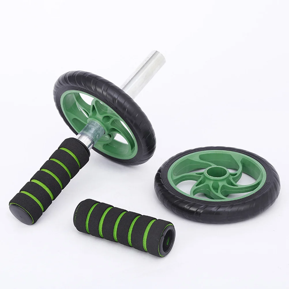 Green 14 Inch Abdominal Wheel Silent Automatic Spring Back Fitness Roller Lightweight Portable Lose Weight Exercise Equipment