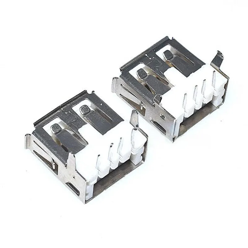 50PCS USB-A 암 커넥터 USB-A 리셉터클 90도 구부러진 핀 직선 핀 USB-A 암 소켓 USB-A 인터페이스