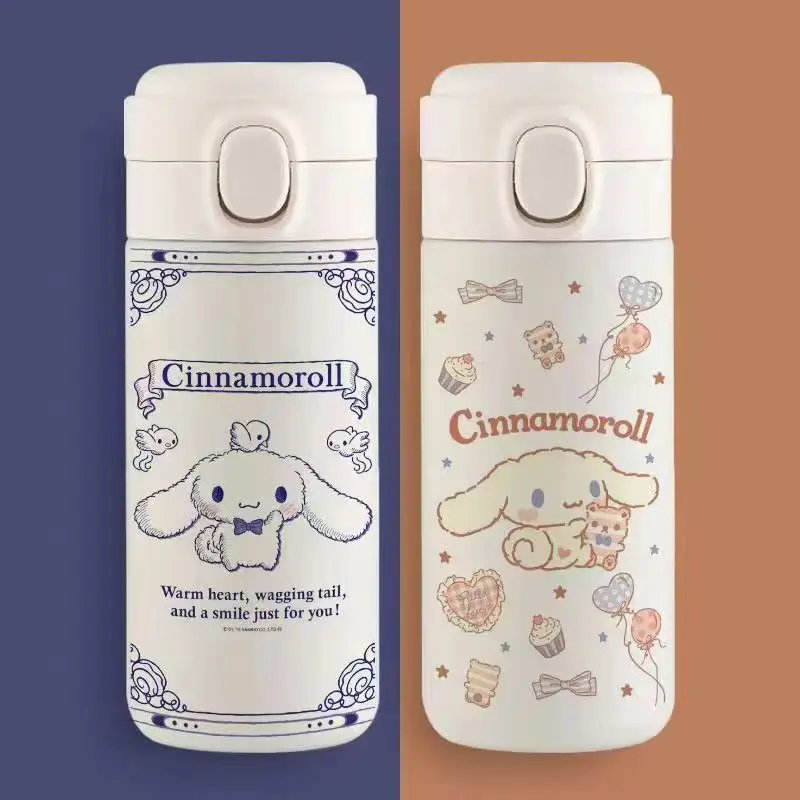 

Милая вакуумная термобутылка Sanrio Cinnamoroll из нержавеющей стали с кнопкой открывания для девочек и детей, подарок