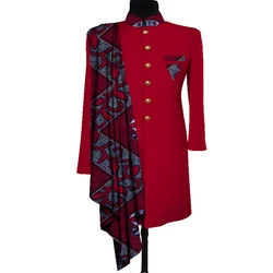Abrigo africano para hombre, ropa de manga larga para hombre, chaqueta de traje Dashiki, Tops, abrigo con estampado de retazos, chaqueta, vestido de boda, traje, camisa WYN1055