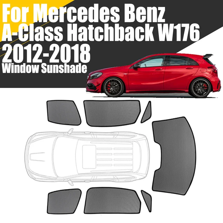 Custom Magnetic Car Window Sunshade For Mercedes Benz A Class Hatchback W176 2012-2018 Curtain Front Windshield Frame Curtain