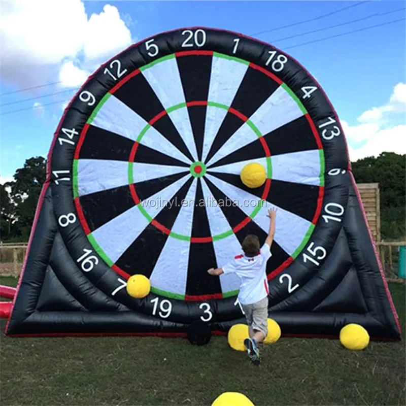 Factory sell wholesale inflatable dartboard game with 10 darts inflatable football darts game for kids and adults