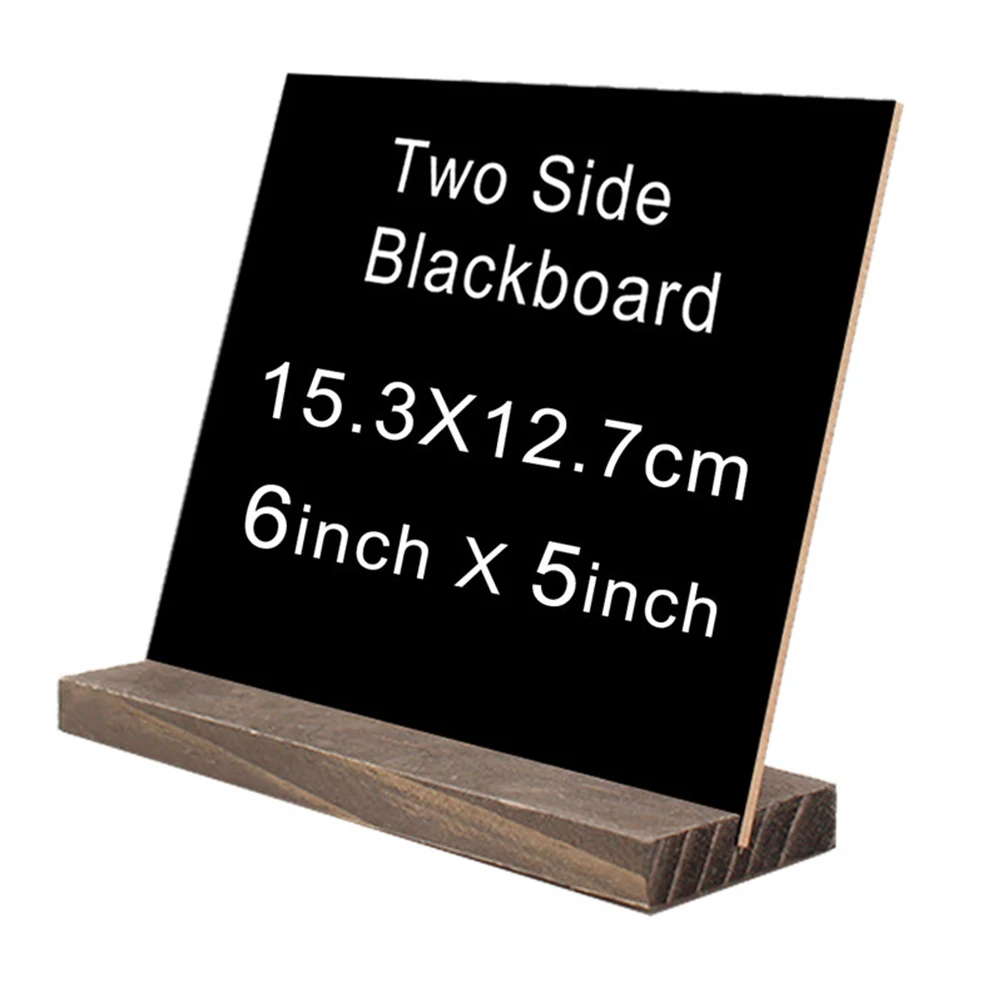 Mini Chalkboard Signs Wooden Base Double Sided Blackboard Tabletop Decor Party Wedding Cafe Kids Crafts Restaurant