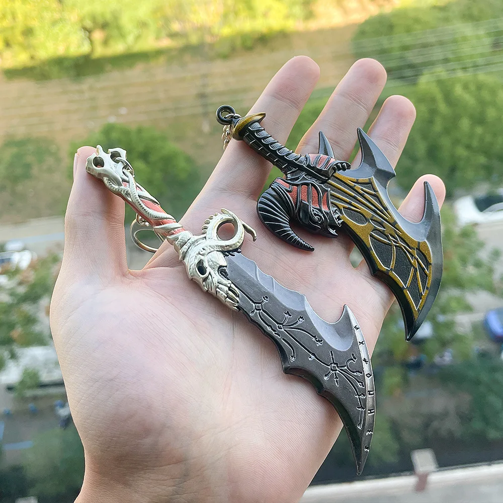 Game God of War 5 Ragnarok Key Chain Thor's Hammer Mjolnir Levitan's Axe Keychain for Men Keyring Blades of Chaos Accessories