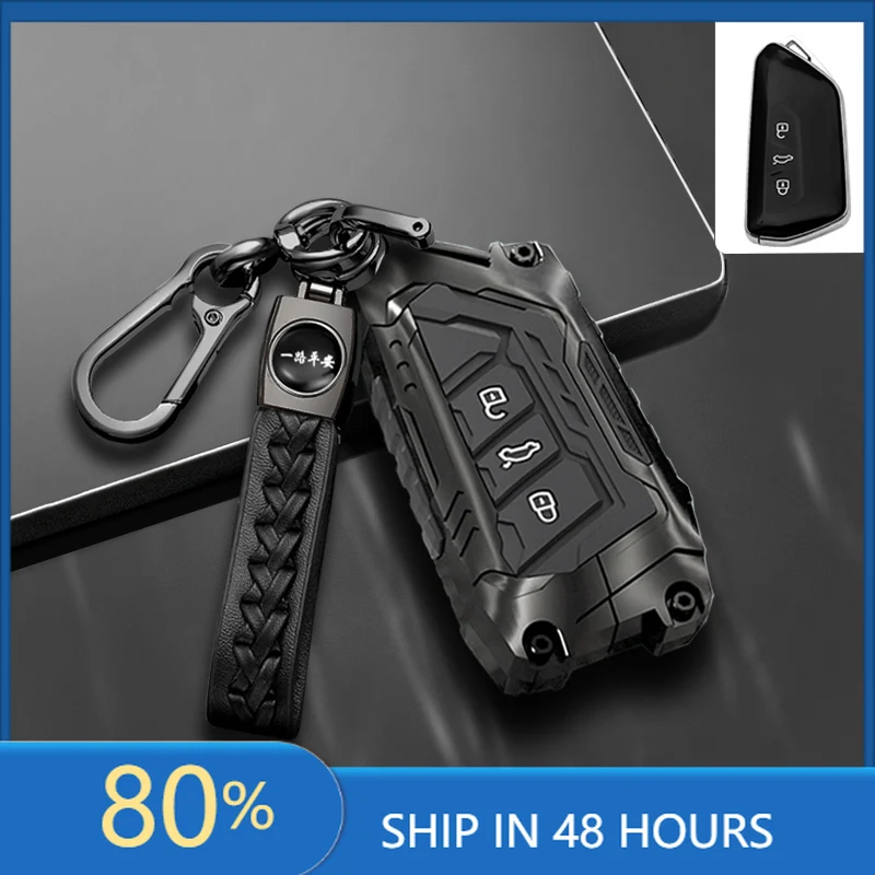 

Чехол-накладка из цинкового сплава и силикона для автомобильного ключа Volkswagen VW Golf 8 Mk8 GTI GTD R ID3 ID4 2020, держатель для ключей, аксессуар для автомобиля