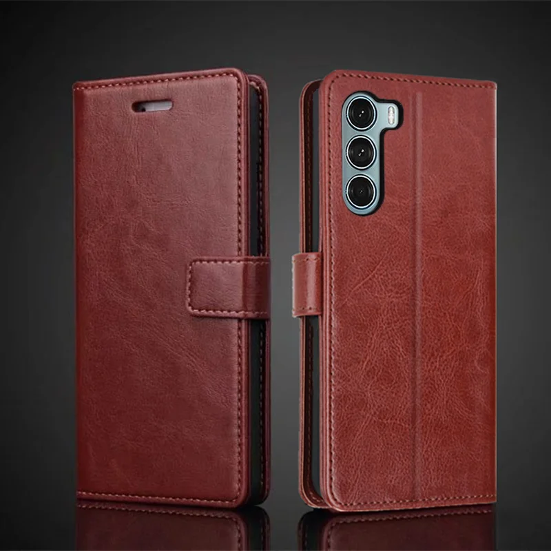 Funda con tarjetero de cuero Pu para Motorola Moto G200 5G, funda con tapa, cartera Retro, funda ajustada, Fundas de negocios