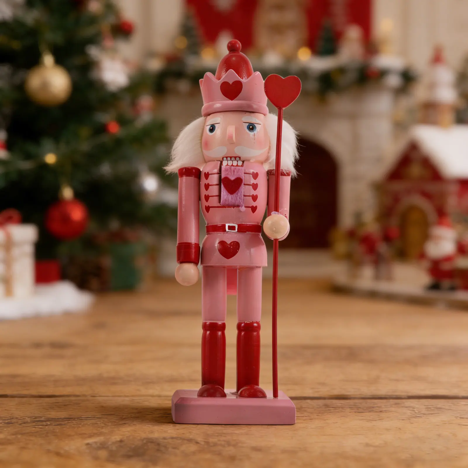 

Набор из 2 деревянных солдатиков-Щелкунчиков, 25 см, для декора на День святого Валентина, романтическое украшение для полки, центральный элемент праздничного декора