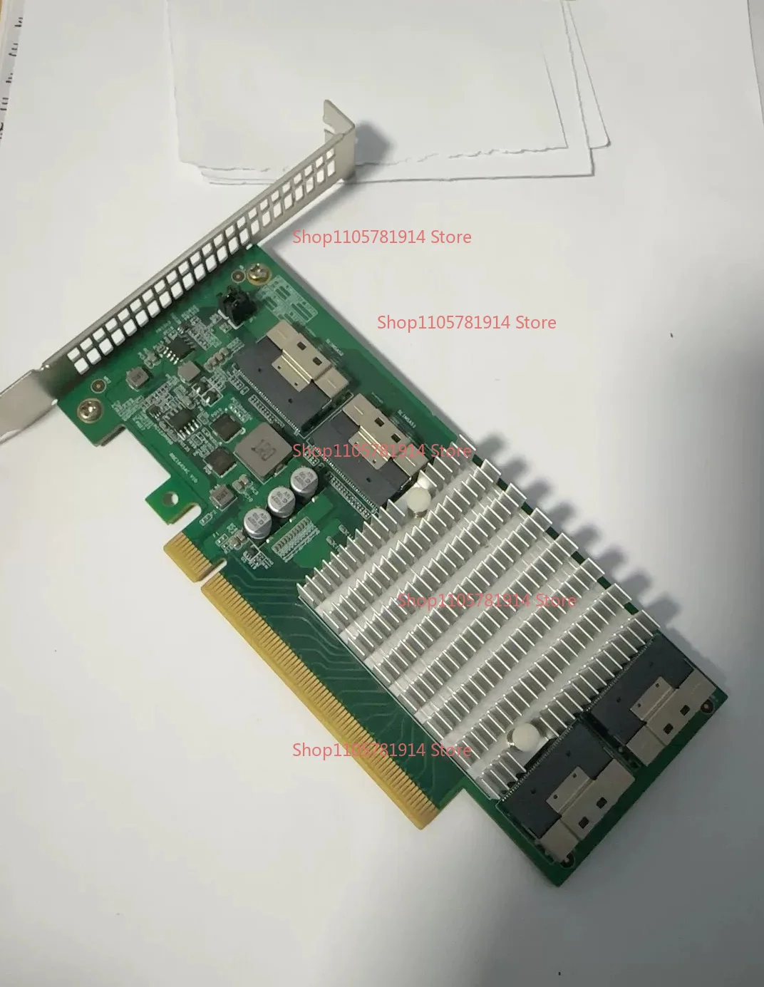 For PLX8749 PCIe3.0 X16 To 4 × SFF 8654 8i Hard Disk Expansion Card