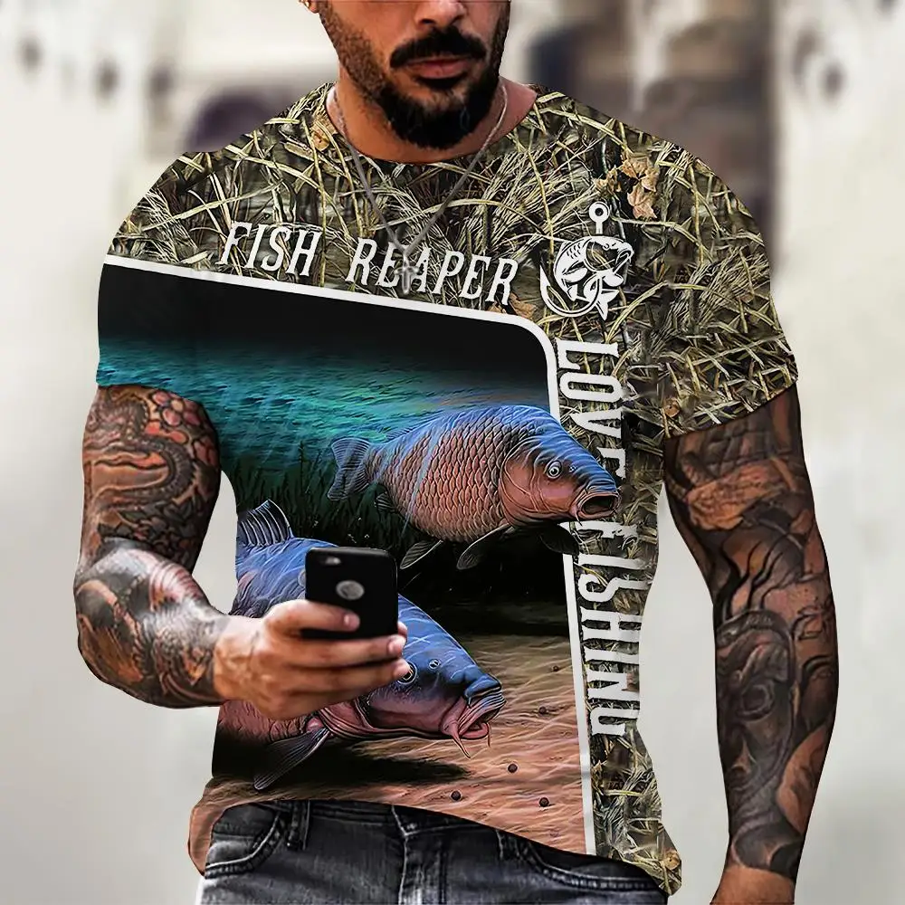 Crucian carp/carp Summer Men t shirt 3D Crucian carp/carp Fishing Printed T-Shirts Harajuku Casual short Sleeve Tee shirts Unise