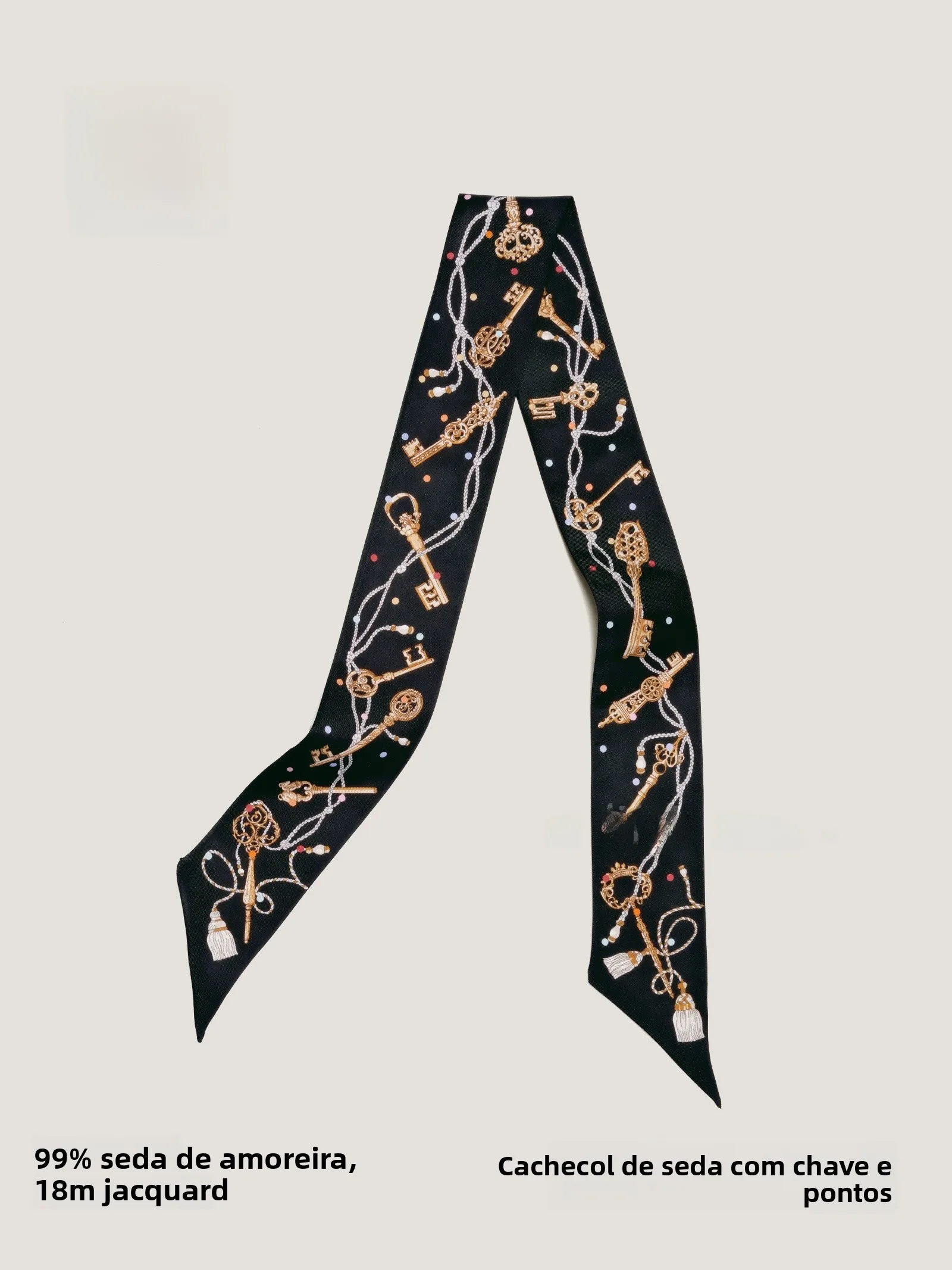 jiato-シルクリボンヘアゴム-ドット柄-本物のシルク製ハンドル付きスカーフ-小さなスカーフ-装飾的な長い長方形の形-女性用