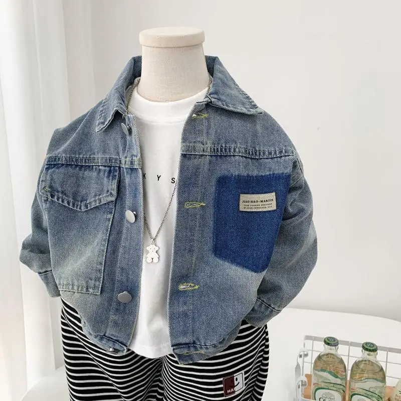 

Boys' Denim Jacket New Korean Style Children's Fashion Soft Denim Shirt Stylish Jacket Top for Spring Autumn