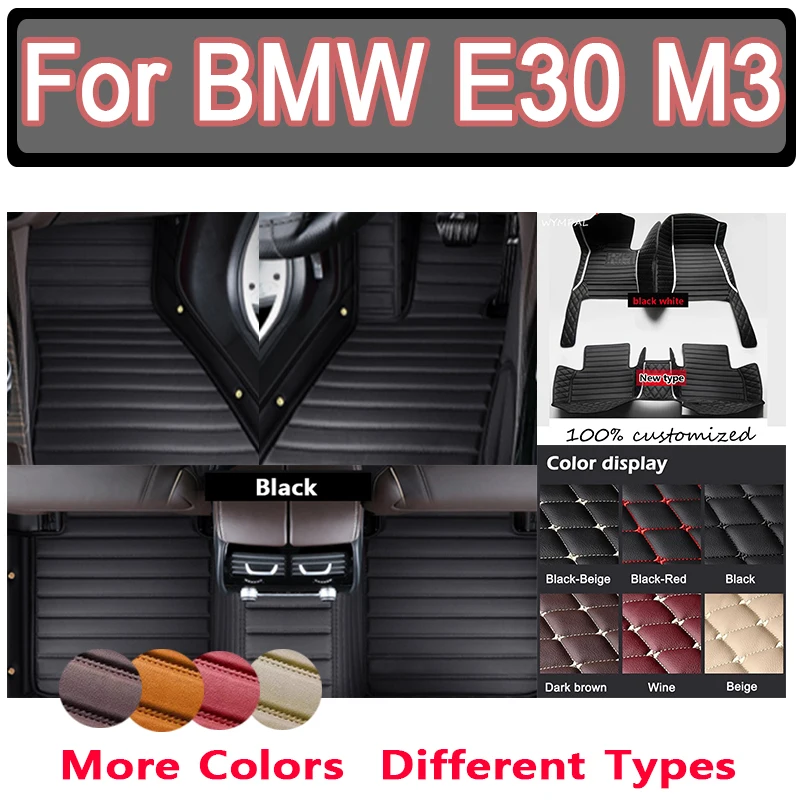 

Роскошные автомобильные коврики на заказ для BMW E30 M3 1986 1987 1988 1989 1990 Авто Роскошные кожаные мужские и женские автомобильные коврики Full Cove