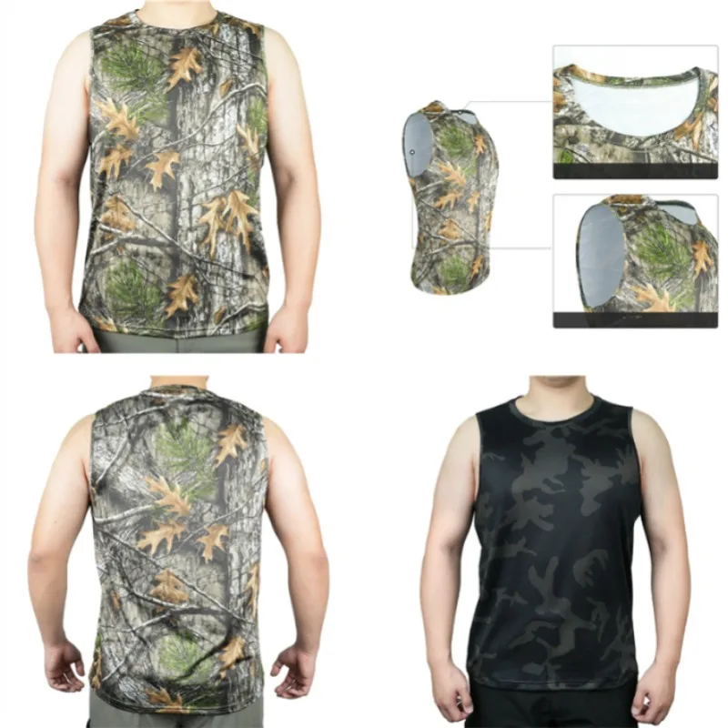 

Camouflage Vest Outdoor Bionic Big Tree Hunting Men's Quick Dry Ice Silk Sports Sleeveless Breathable Sun Protection Tactical