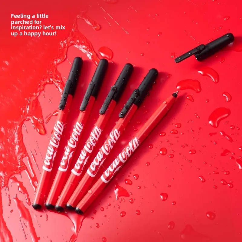 KACO | Bolígrafo de gel cap-off YuehaoXie de marca compartida "Coca-Cola". Diseño de mezcla especial feliz, punta de doble bola de 0,5 mm, para oficina escolar Dai