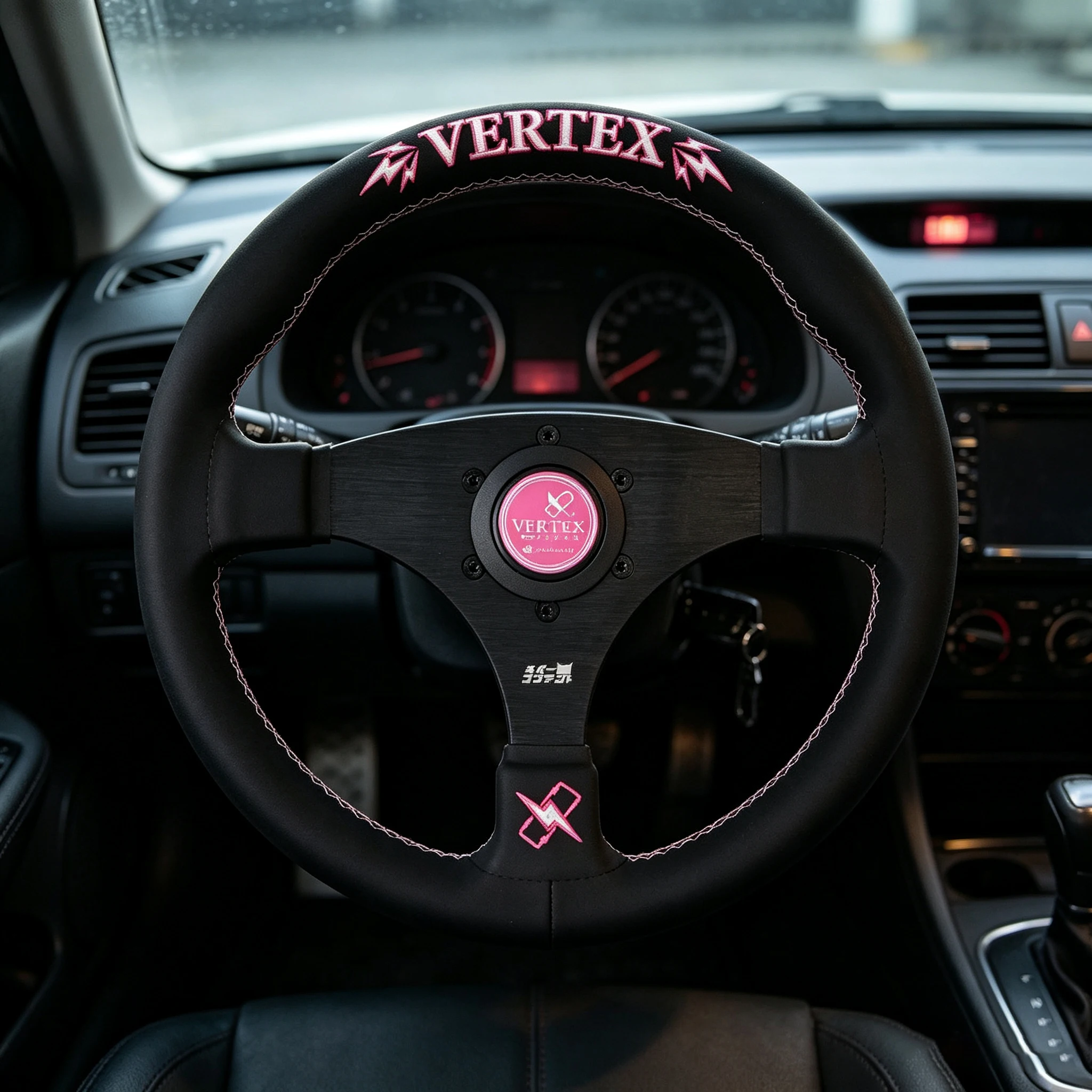 Руль для гонок 320 мм плоский кожаный JDM дрифта ПК-игр универсальный PCD-70