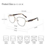 ZENOTTIC (taille M) Lunettes de vue pour femmes en métal avec monture papillon, verres progressifs multifocaux, lunettes de myopie. 3