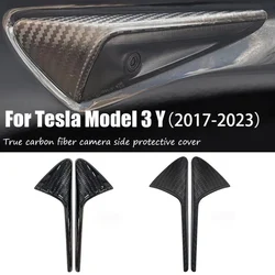 100% Real Carbon Fiber For Tesla 2021 2022 2023 Model Y 3 Fender Side Camera Protective Cover Accessories Glossy Matte Color