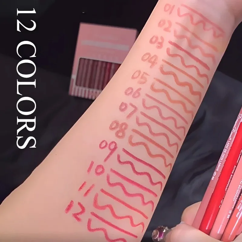 Lip Liner Lipstick Pen Waterdicht Blijvende Haaklijn Lippen Matte Beginner Automatische Lippen Liner Bonenpasta Lipcontour Cosmetica