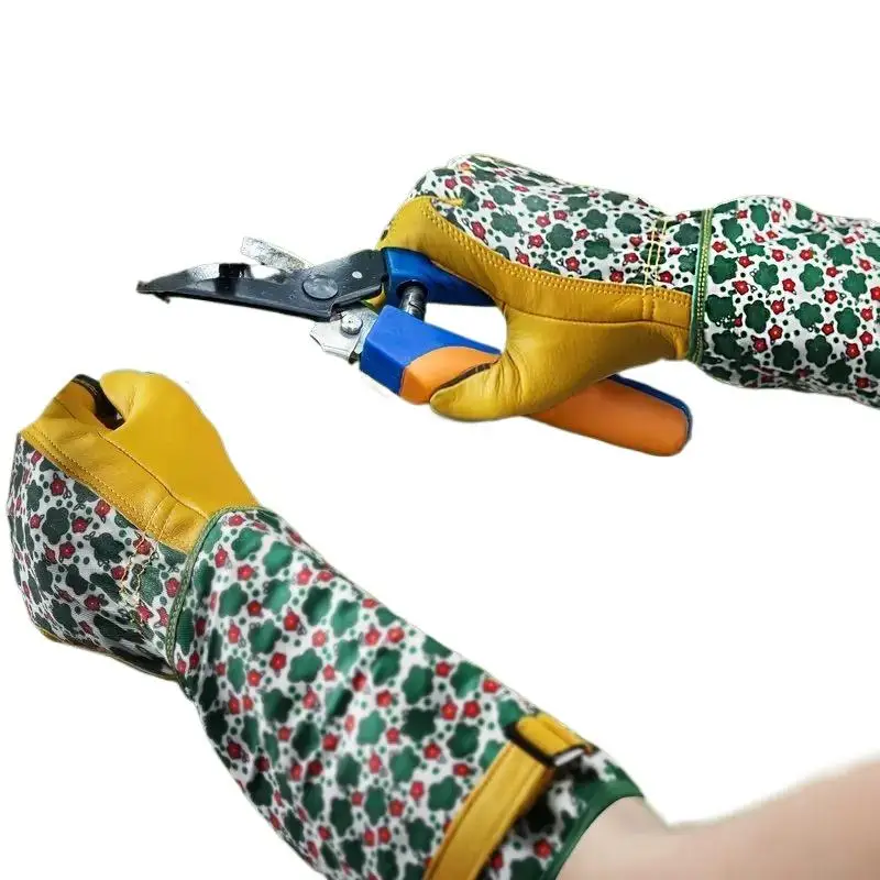 Cowhide Anti-stab Gloves Gardening Pruning Roses Rose Picking Pepper Anti-stab Peeling Chestnut Labor Protection Gloves