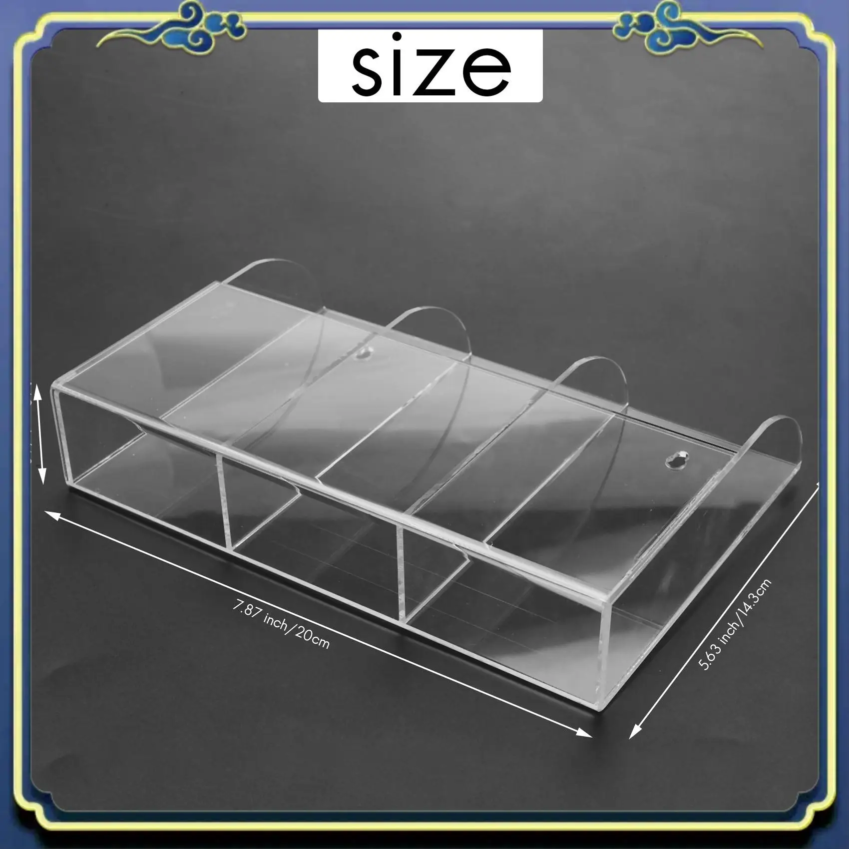 A56P-Clear Acrylic Remote Control Holder Wall Mount Media Organizer Storage Box (Three Compartments)