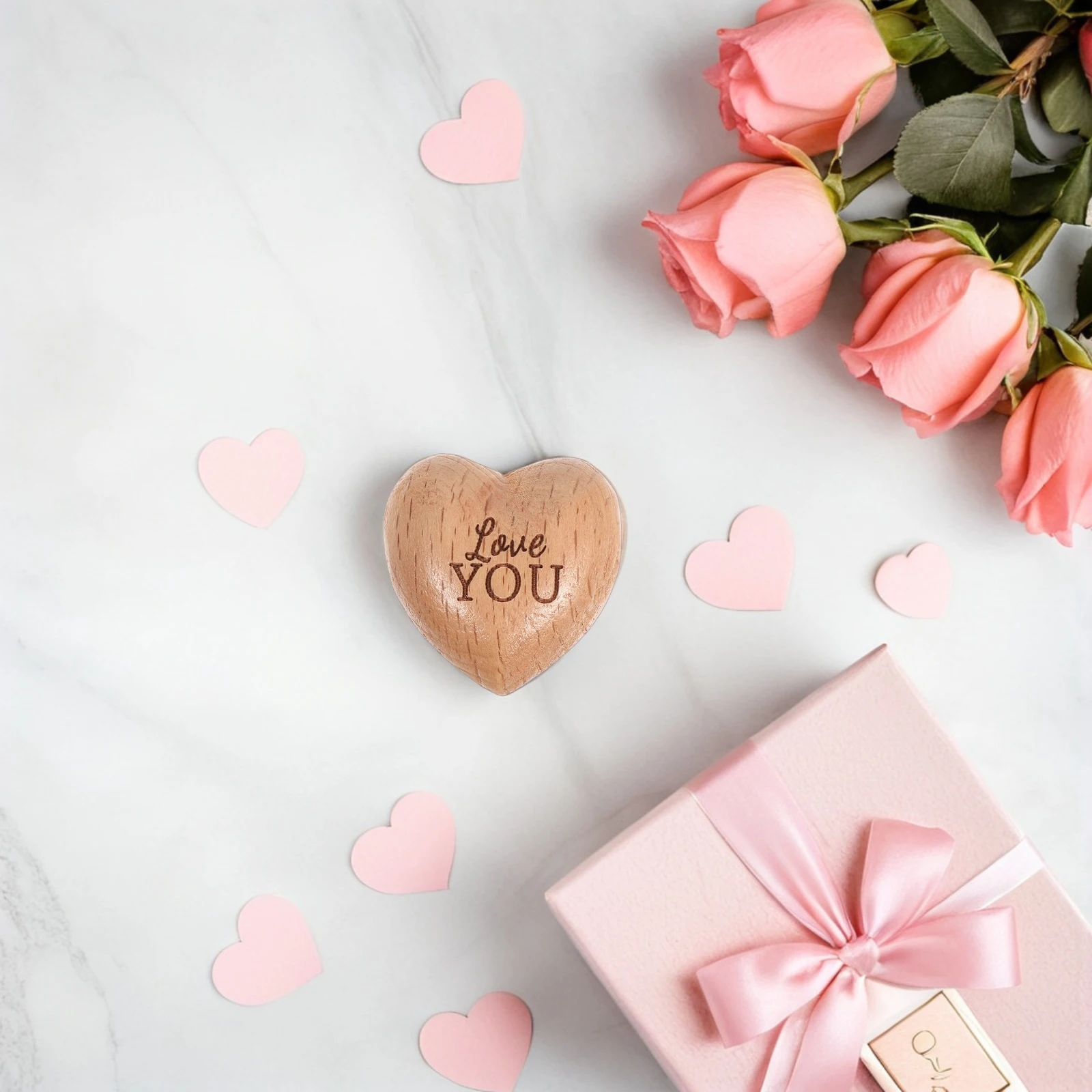 

Handmade Wood Carved Heart-Shaped Keepsake Romantic Wooden Heart Decoration For Valentine'S Day Wedding Anniversary Home Office