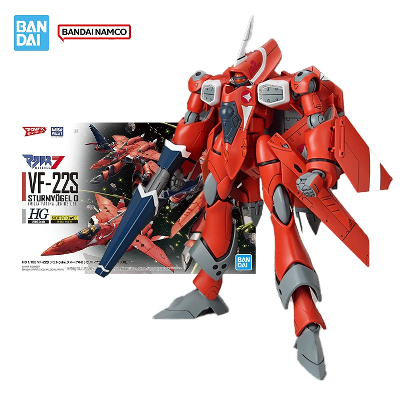 

Bandai Genuine The Super Dimension Fortress Macross Model Kit HG VF-22S Sturmvogel II Milia Farina Collection Action Figure Toys