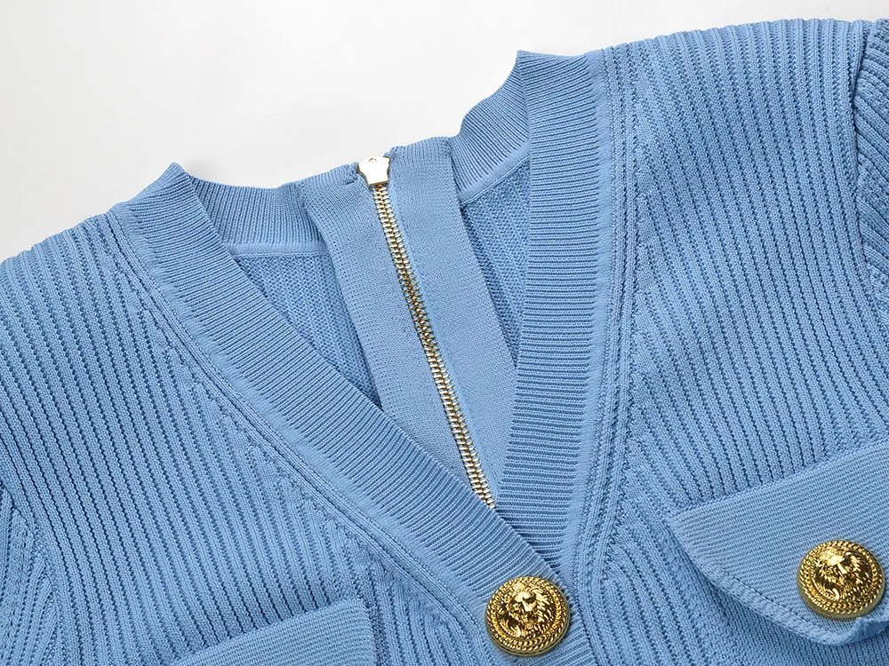 Lente Zomer V-hals Gebreid Slim Fit Metaal Bule Ele Lady Dr Faionable Wraparound Rok Sle ort Sve Dr