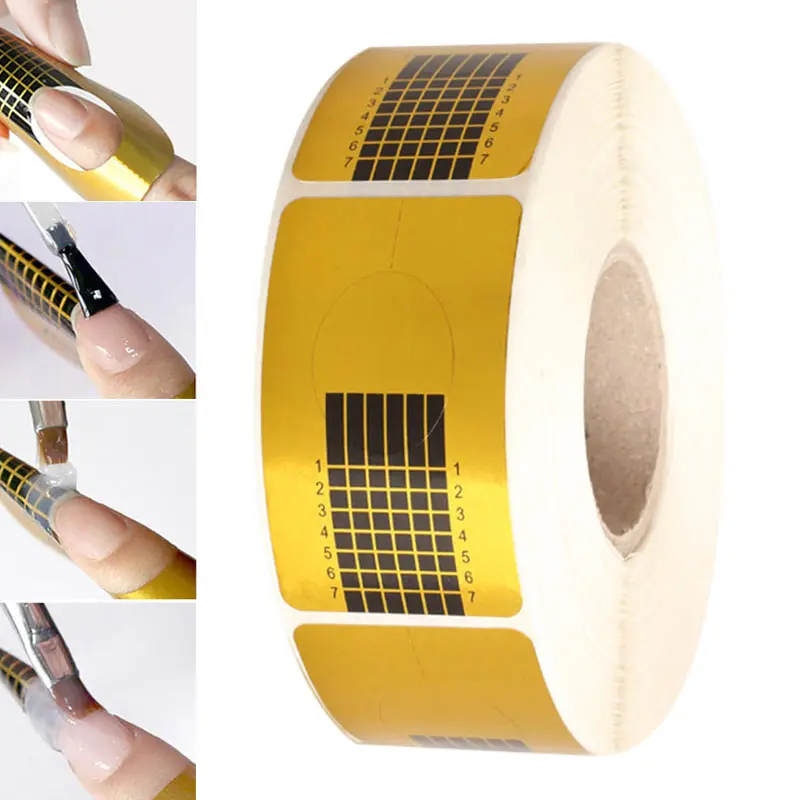 500Pcs Nail Art Sculpting Extension Forms Guide Tape Has A Self Adhesive Backing Suitable For Acrylic Nail Extension Or UV Gel