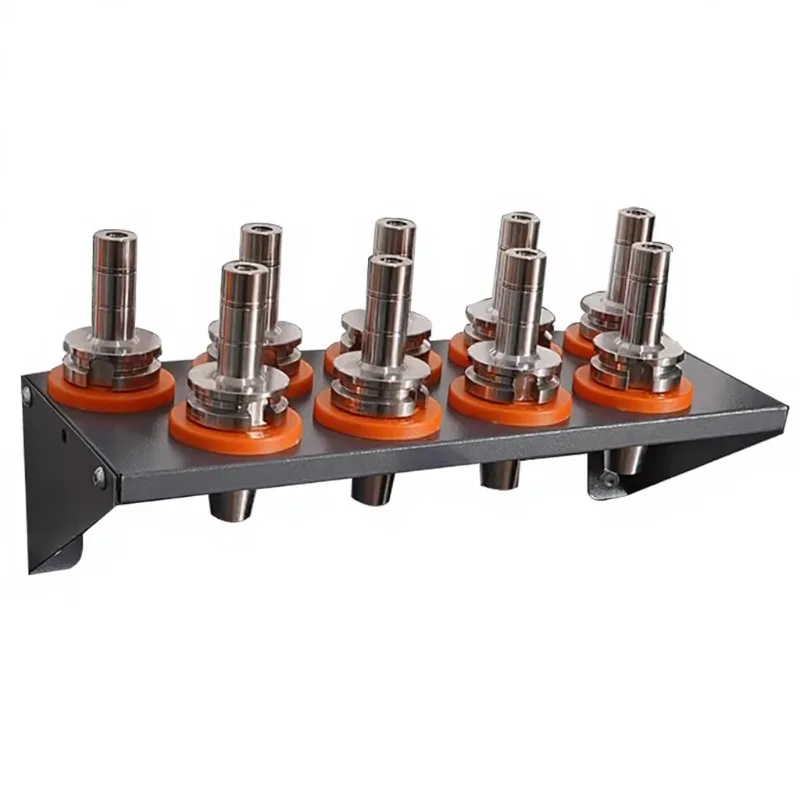CNC Tool Storage Rack Wall Mount CAT40 9 Tool Holder Capacity Cold Rolled Steel Made in China 3-Month Warranty Workshop Storage