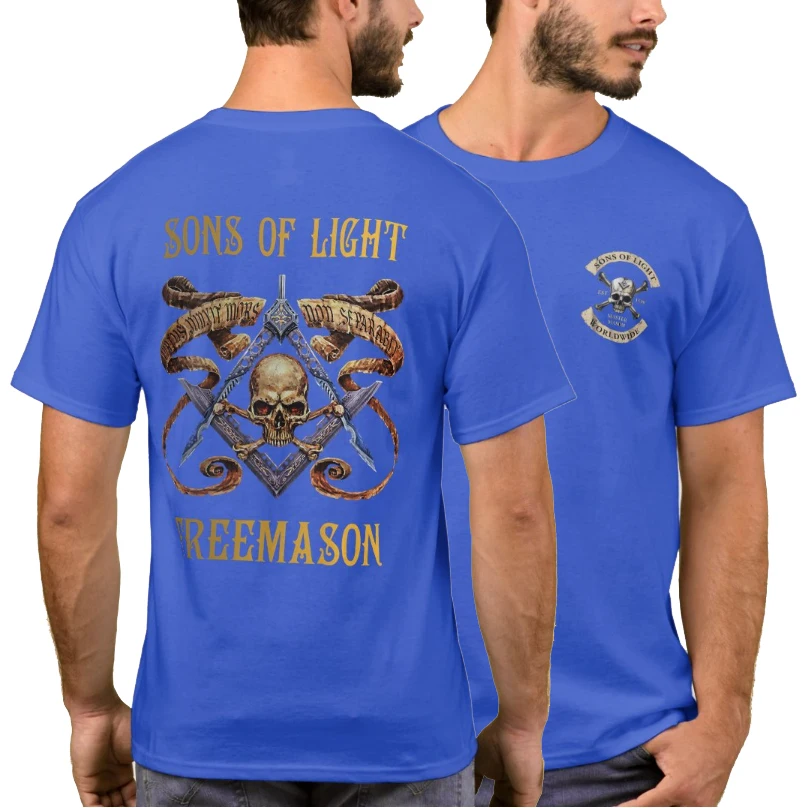 Masonic Square & Compass Freemason Sons of Light Christ T-Shirt 100% Cotton O-Neck Short Sleeve Casual Mens T-shirt Size S-3XL