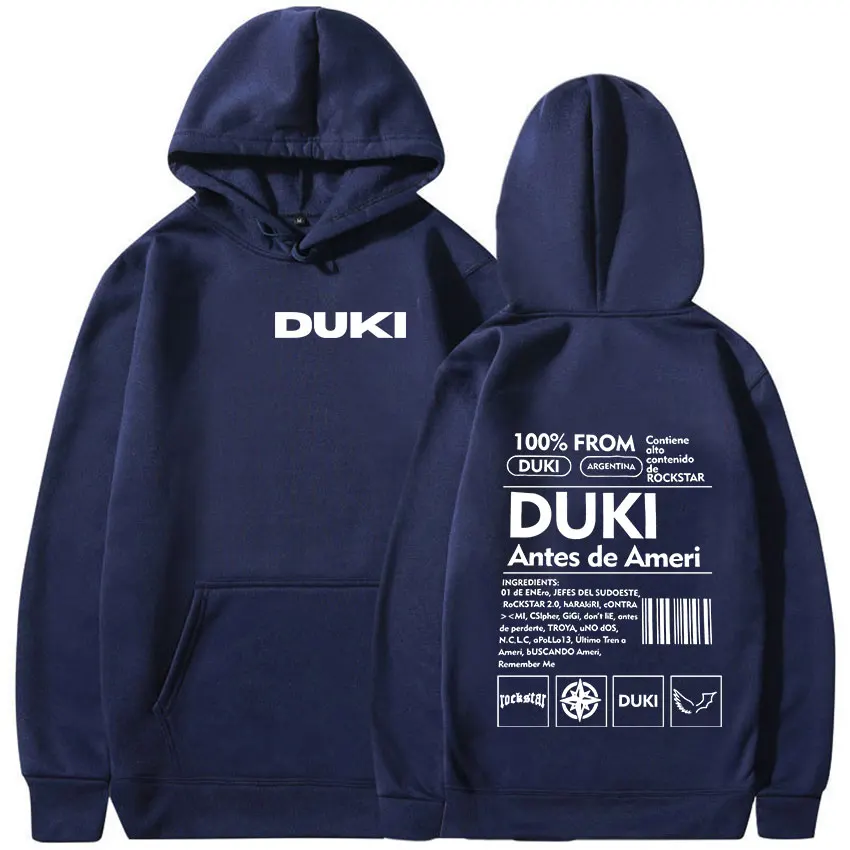 Rapper Duki ADA Album Print Hoodie Men Women Casual Autumn/Winter Oversized Sweatshirt Retro Harajuku Fashion Pullover Hoodies