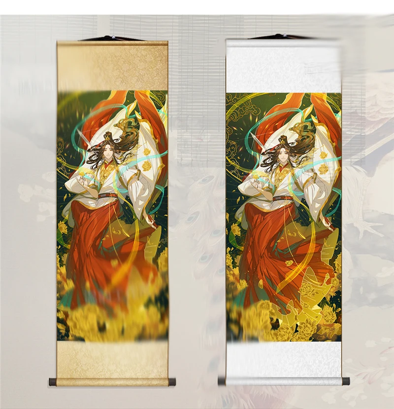 Hua cheng xie lian gedruckt plakat tian guan ci fu scroll bild home wand dekor zubehör junge mädchen halloween geschenk 1 stücke