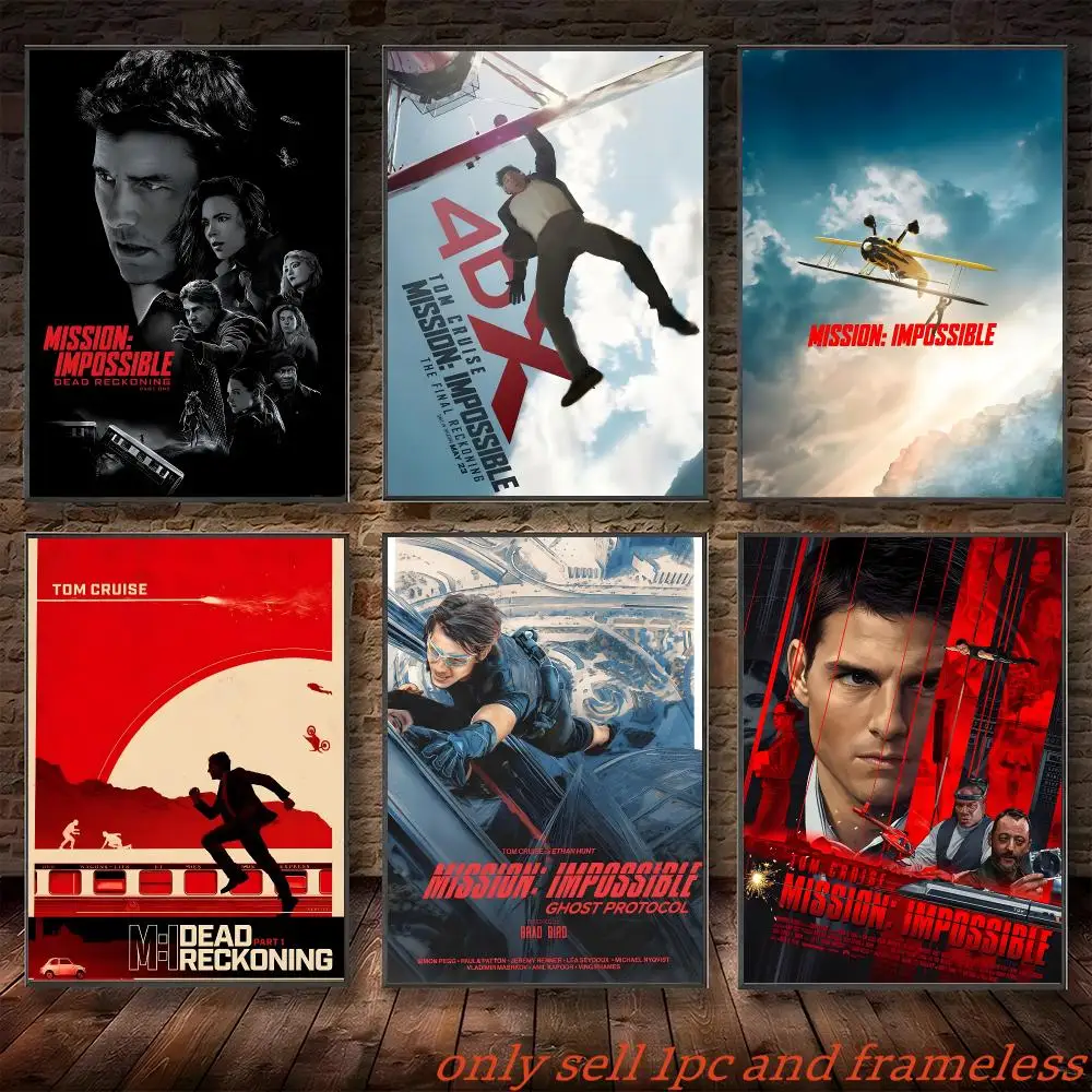 Movie Mission Impossible Poster Self-adhesive Painting with prints Home bedroom living room decoration