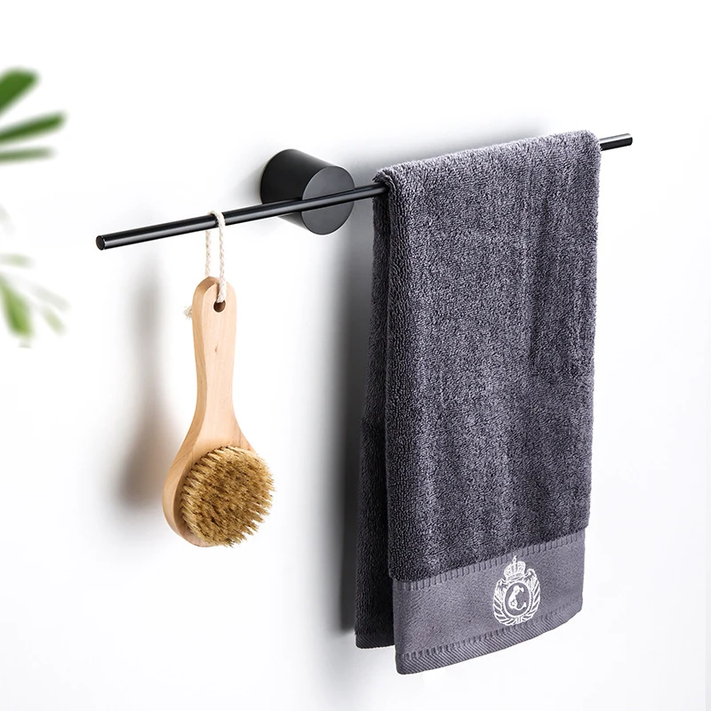 Towel Rack Creative Brushed Gold Adjustable Single Rod Bath Towel Rack Bathroom Towel Bar