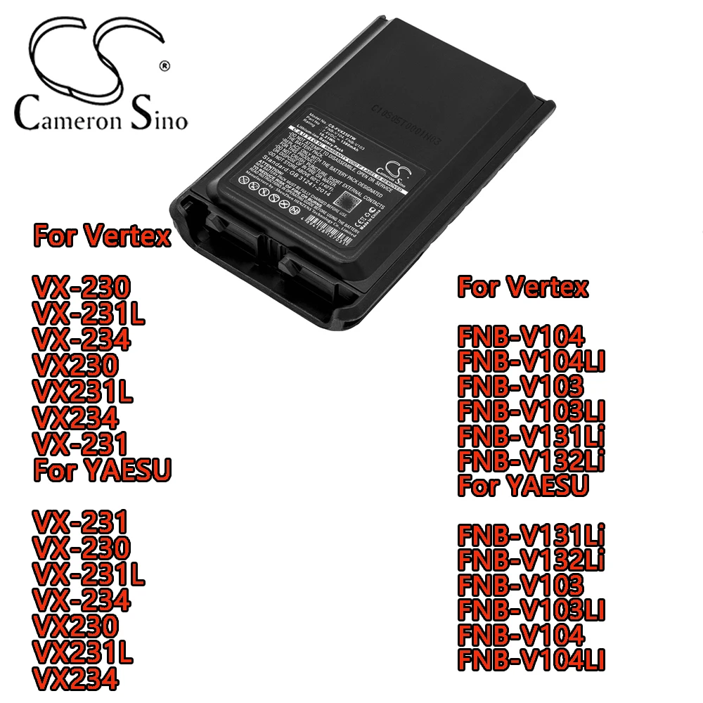 

Аккумулятор для двусторонней радиосвязи Vertex VX-230 231L 234 230 VX231L VX234 VX-231 для YAESU VX-231-230-231L VX-234 VX230 VX231L VX234