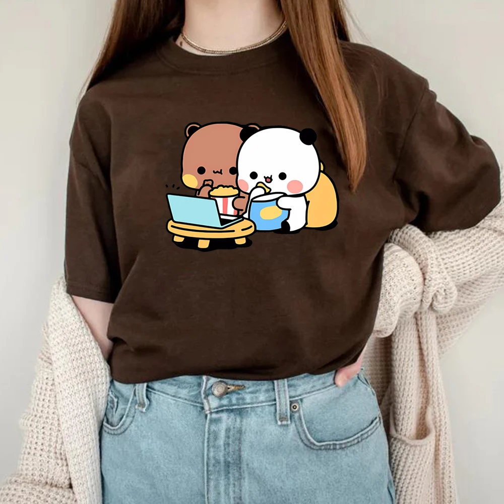 Cute Bubu and Dudu Tee Cartoon Panda Bear Bubu and Dudu Graphic T-shirt Women/Men Tops Kawaii Printed Harajuku Ullzang Shirts