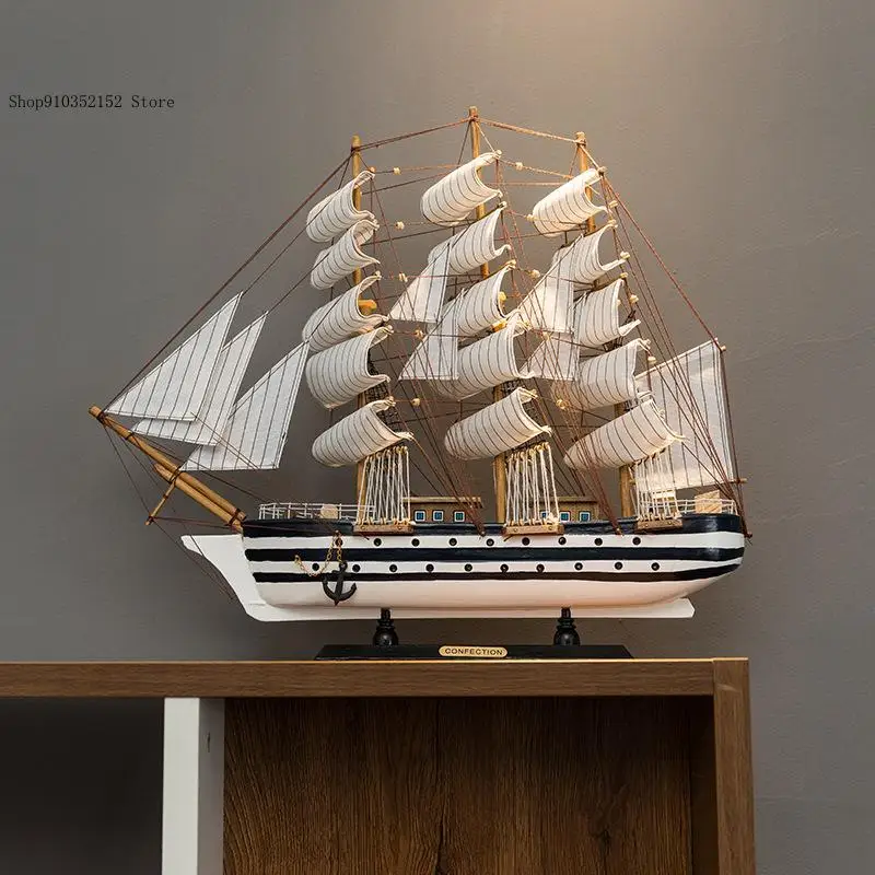 Pirate Ship Wooden Boat Model Decoration Modern Home Decoration Living Room Crafts Wine Cabinet Office Decoration Birthday Gift