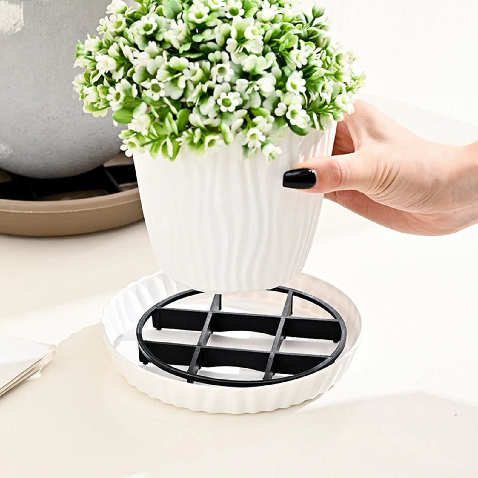1 Piece Drainage Mesh Pad Plastic Material for Indoor Plant Care Round Pot Bottom Mat Soil Leakage Protect Gardening Gear