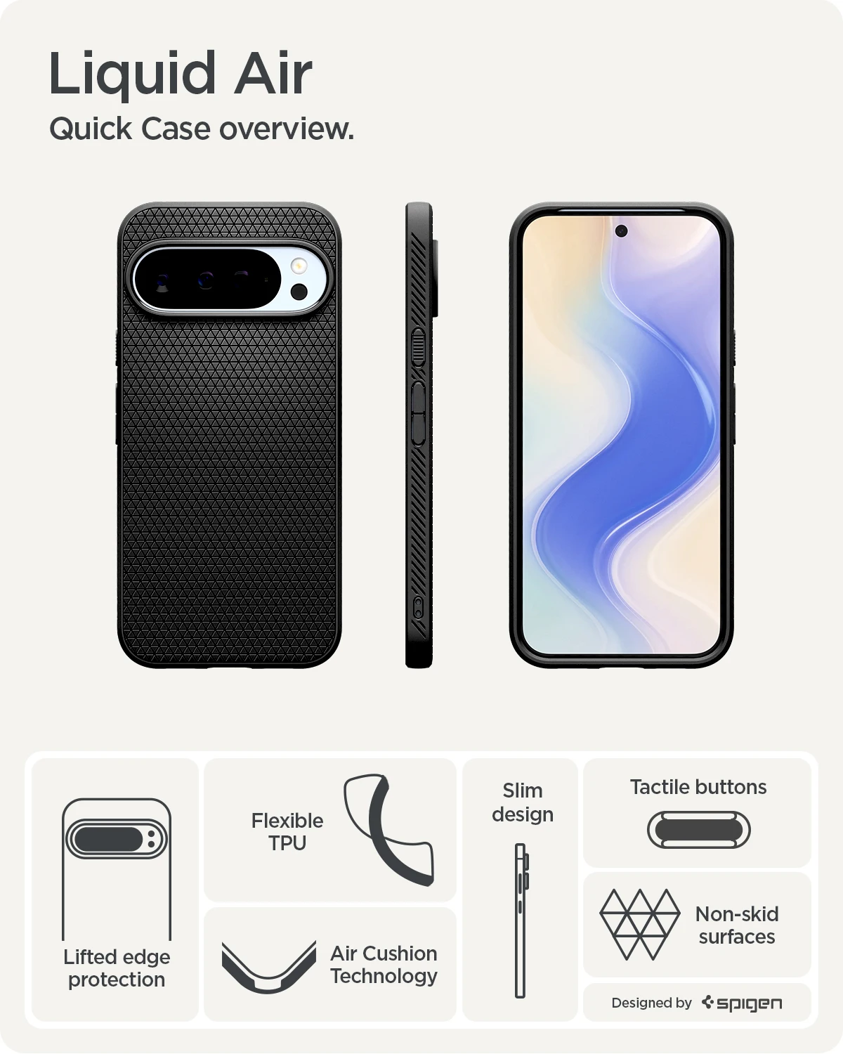Etui Spigen Liquid Air do Google Pixel 10 Pro XL, Pixel 10 Pro / 10 (2025) - Cienkie i lekkie etui z miękkiego TPU — zdjęcie produktu 2