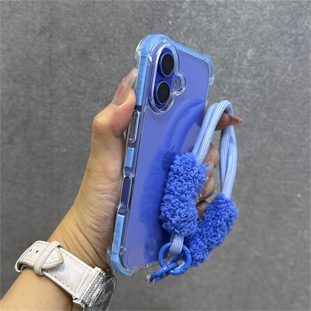 Hybrid-Bumper-Schutzhülle Transparent mit Handgelenkschlaufe für iPhone 18 15 17 11 12 13 14 16 Pro Max Plus Stoßfeste Airbag-Hülle – Detail 15