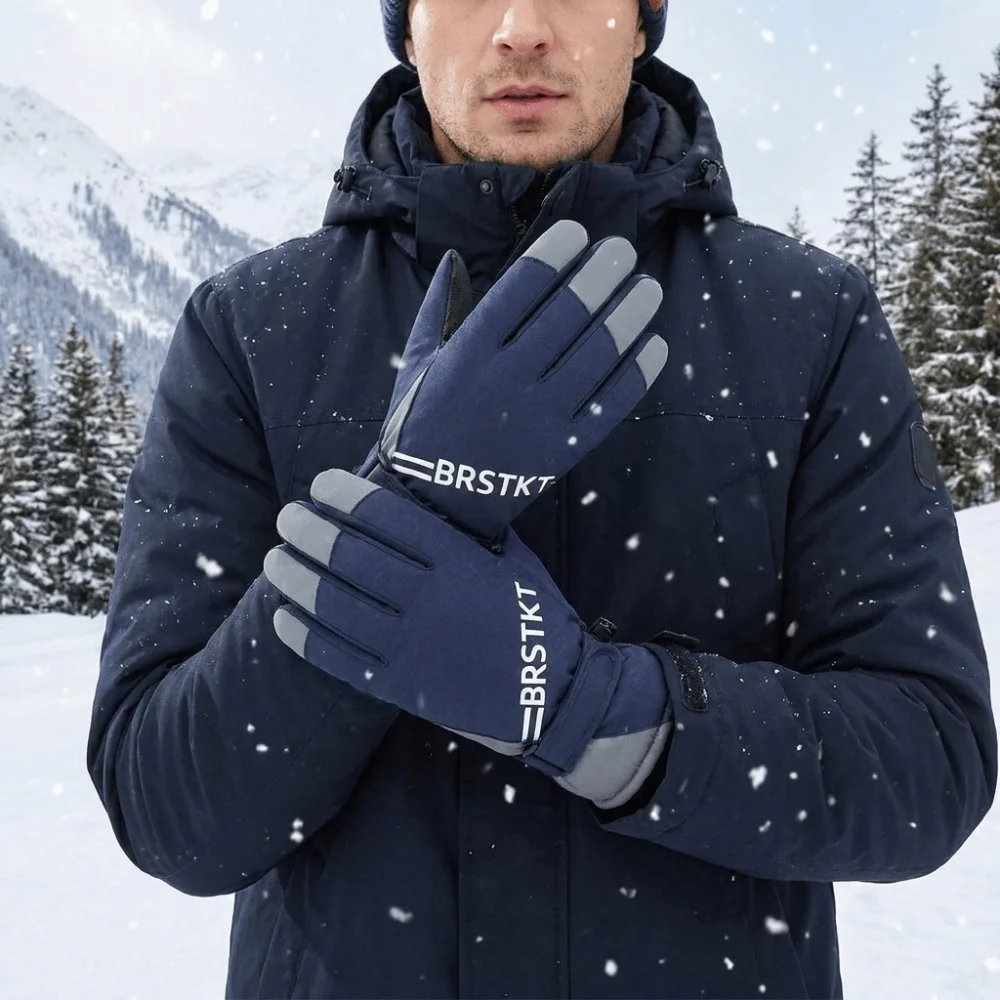Warm Waterproof Ski Gloves Windproof Fleece Lined Motorcycle Gloves Adjustable Cuff Non-slip Snow Gloves Women