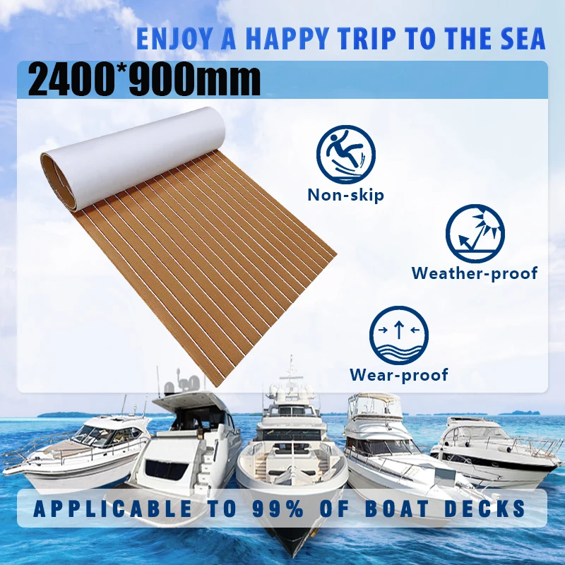 

2400 * 900 * 6mm Eva foam ship deck floor JET SKI anti-skid mat traction mat kayak RV self-adhesive mat boat accessories