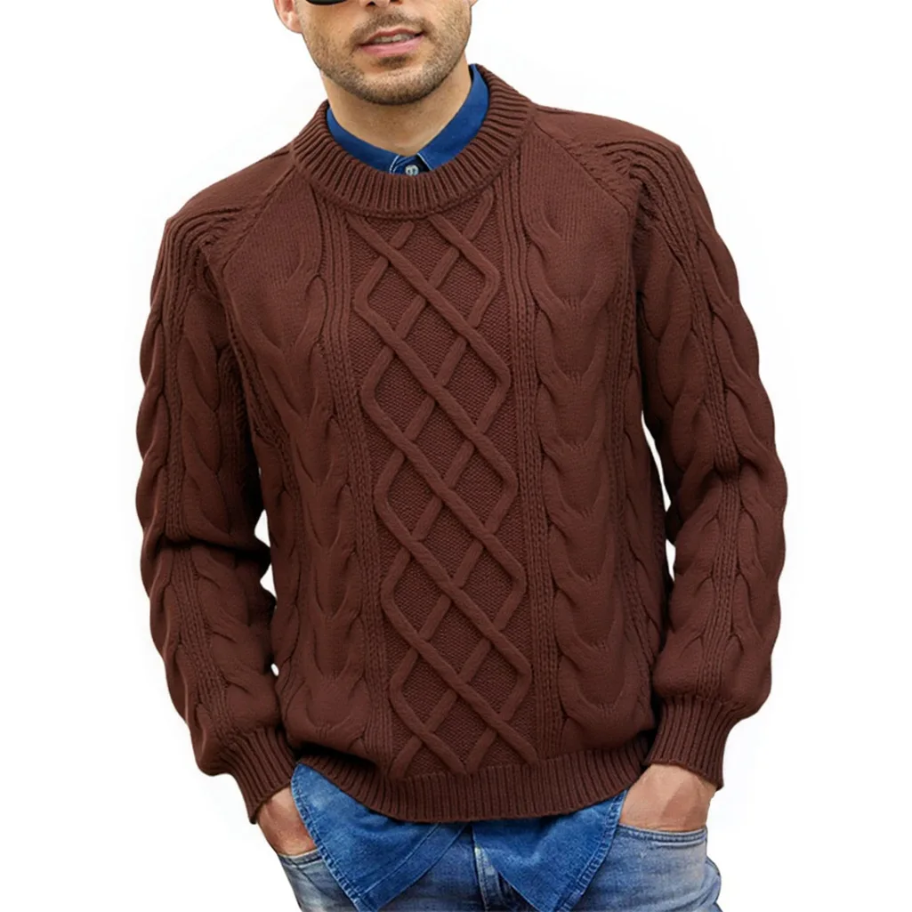 Knitted Sweater New Loose Casual Round Neck Long Sleeve Pullover Men's Sweater Men's Jacket
