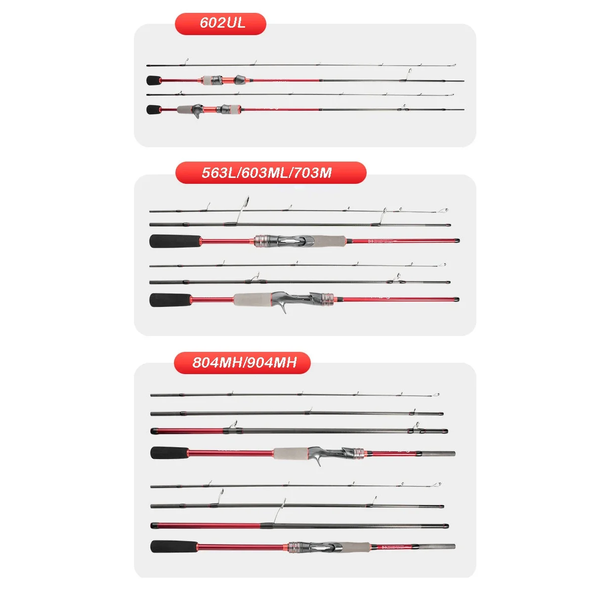 Travel Fishing Rod 1.68m -2.7m Long ul ml Mh Action Spinning and Casting